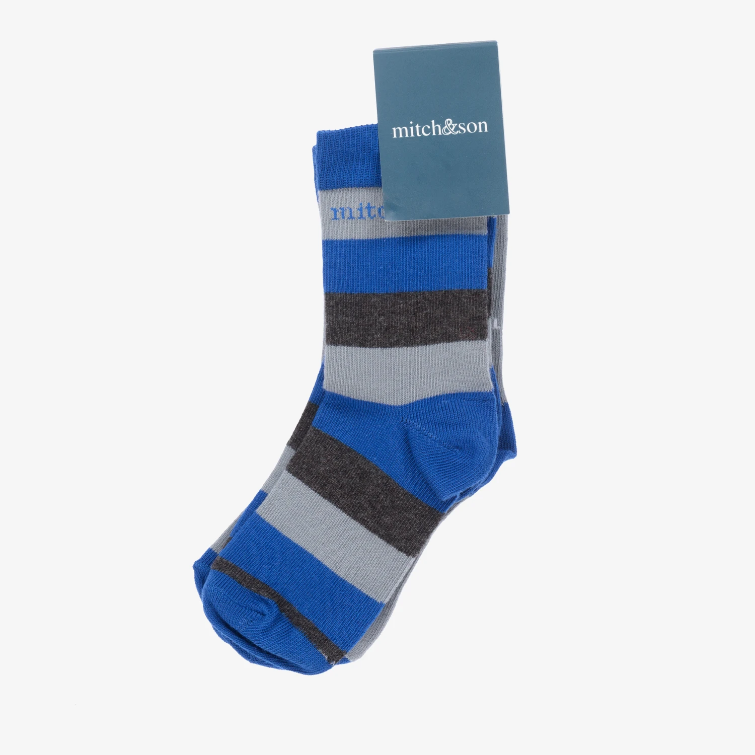 Mitch & Son Grey & Blue Socks (2 Pack) 2 Mitch & Son Grey & Blue Socks (2 Pack) - Image 2