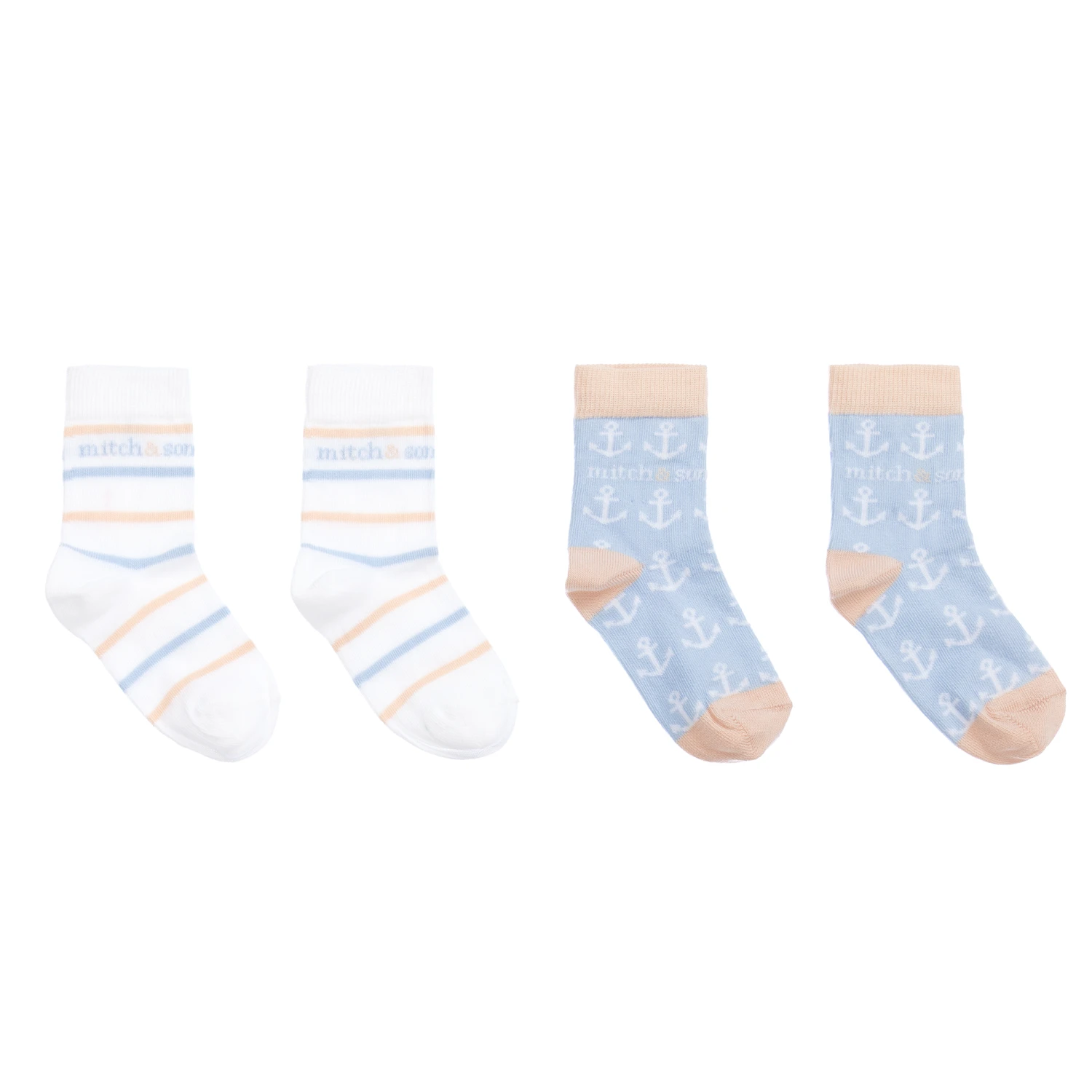 Mitch & Son Logo & Stripe Socks (2 Pack) 1 Mitch & Son Logo & Stripe Socks (2 Pack)