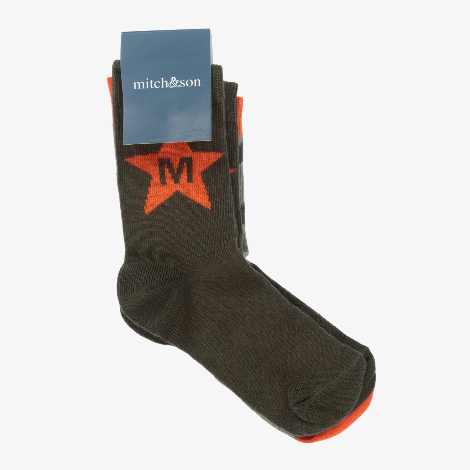 Mitch & Son Orange & Green Socks (2 Pack) 2 Mitch & Son Orange & Green Socks (2 Pack) - Image 2