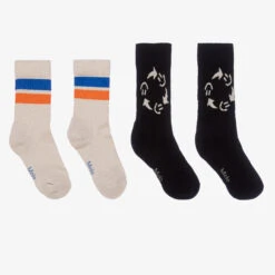 Molo Black & Beige Socks (2 Pack)