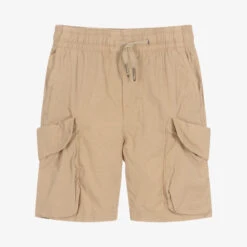 Molo Boys Beige Cotton Cargo Shorts