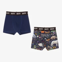 Molo Boys Navy Blue Boxers (2 Pack)