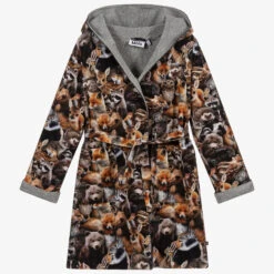 Molo Brown & Grey Animals Bathrobe
