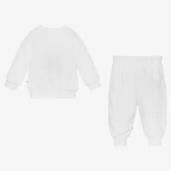 Molo White Organic Cotton Tracksuit -The Little Outfit Sales Store molo white organic cotton tracksuit 482402 b9d1fdc364cc8b39de527efc97396654b65486ab