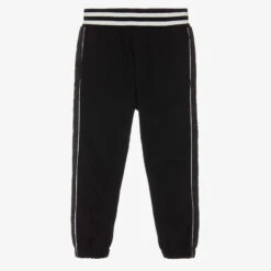Monnalisa Boys Black Cotton Joggers