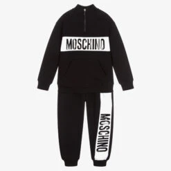 Moschino Kid-Teen Boys Black Logo Tracksuit