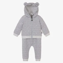 Moschino Baby Boys Grey Cotton Teddy Beat Tracksuit