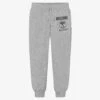 Moschino Kid-Teen Grey Cotton Logo Joggers