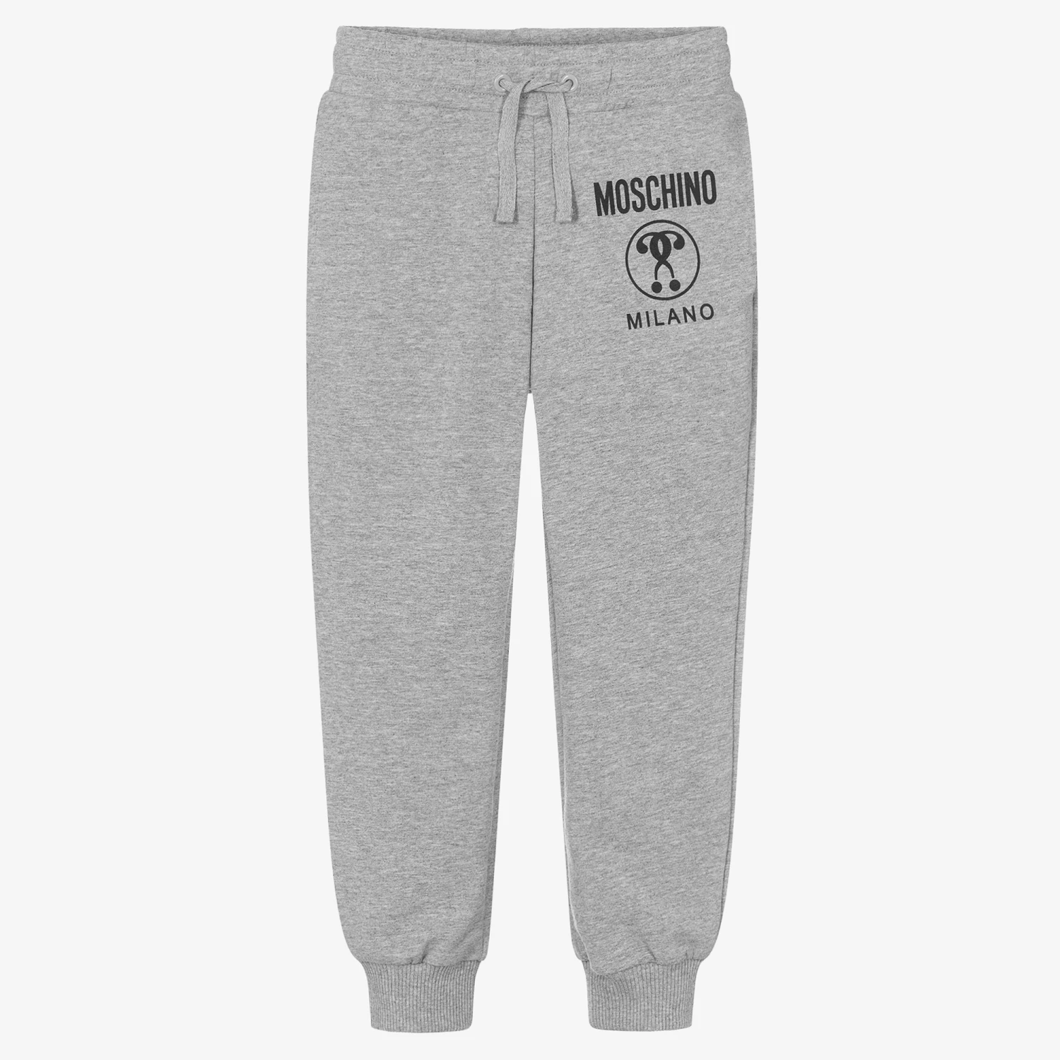 Moschino Kid-Teen Grey Cotton Logo Joggers 1 Moschino Kid-Teen Grey Cotton Logo Joggers
