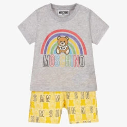 Moschino Baby Grey & Yellow Baby Shorts Set