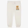 Moschino Kid-Teen Ivory Cotton Jersey Joggers