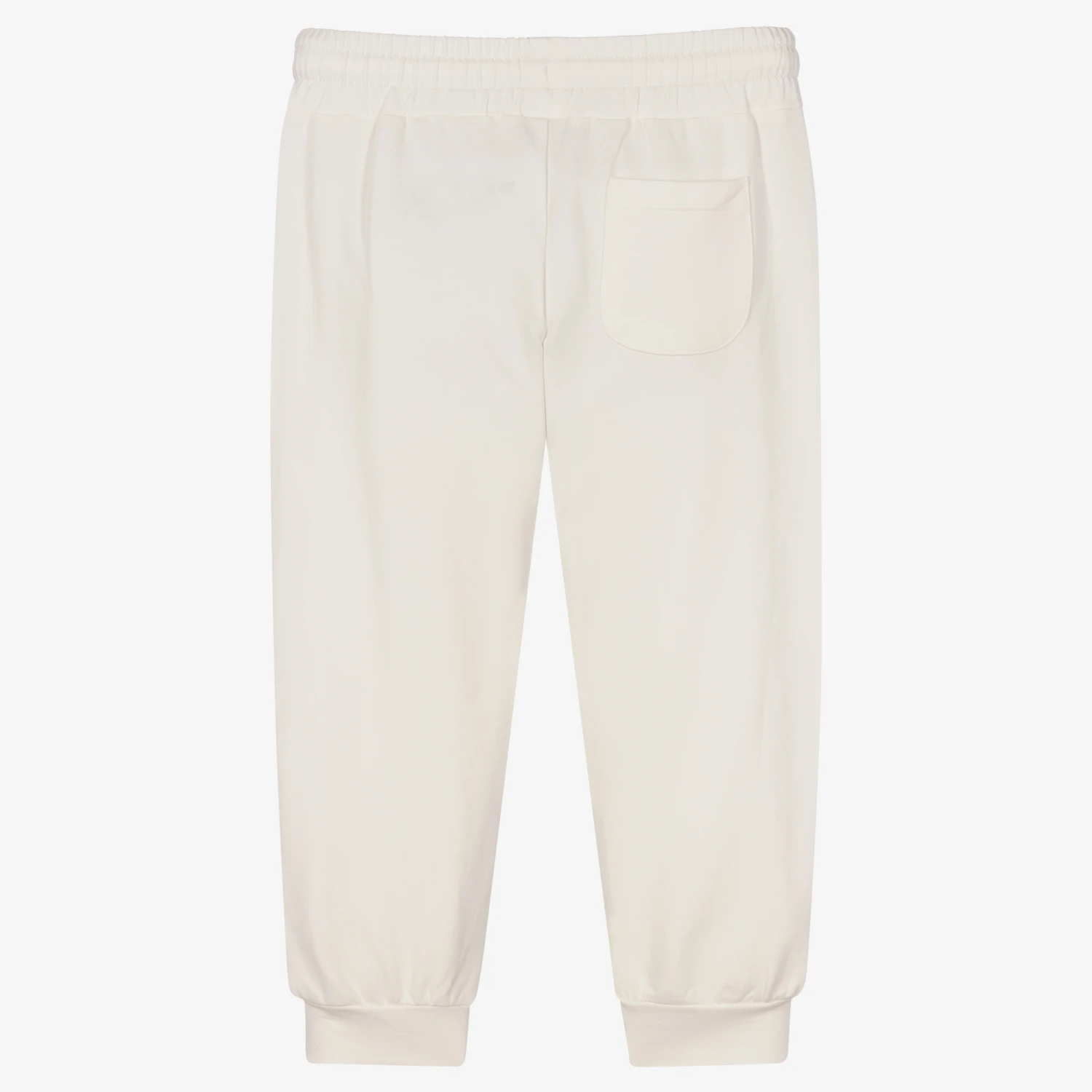 Moschino Kid-Teen Ivory Cotton Jersey Joggers 2 Moschino Kid-Teen Ivory Cotton Jersey Joggers - Image 2