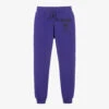 Moschino Kid-Teen Purple Cotton Logo Joggers