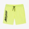 MSGM Boys Neon Yellow Logo Swim Shorts