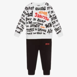 MSGM White & Black Logo Tracksuit
