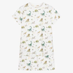 My Little Pie White Supima Cotton Dinoland Pyjamas