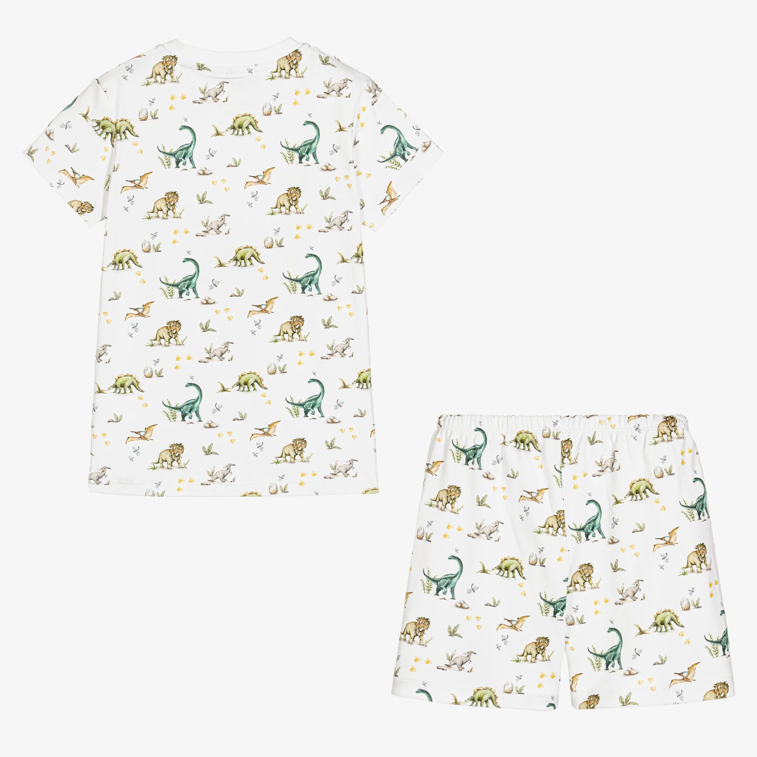 My Little Pie White Supima Cotton Dinoland Pyjamas 3 My Little Pie White Supima Cotton Dinoland Pyjamas - Image 3