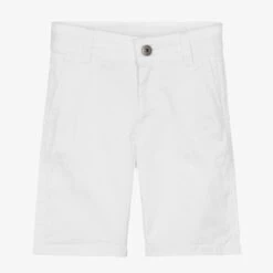 Naturino Boys White Cotton Twill Chino Shorts