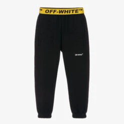 Off-White Black Cotton Industrial Logo Joggers