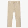 Pan Con Chocolate Boys Beige Linen & Cotton Trousers