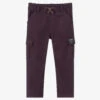 Pan Con Chocolate Boys Purple Cotton Trousers