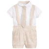Patachou Beige & Ivory Linen Shorts Set