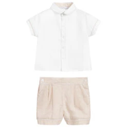Patachou Beige & Ivory Linen Shorts Set -The Little Outfit Sales Store patachou beige ivory linen shorts set 284814 f209503372afbec81080e92395724339ea943f82