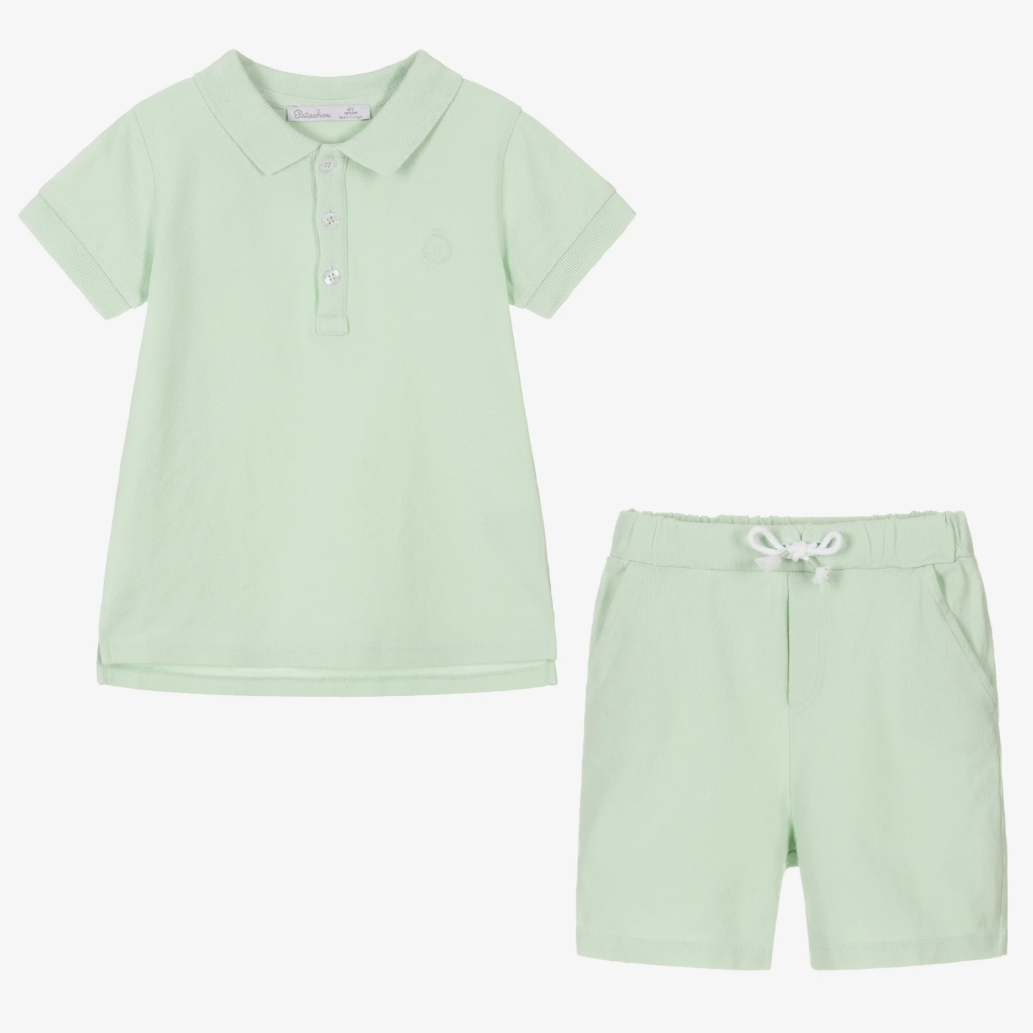 Patachou Boys Green Cotton Piqué Polo Shorts Set 2 Patachou Boys Green Cotton Piqué Polo Shorts Set - Image 2