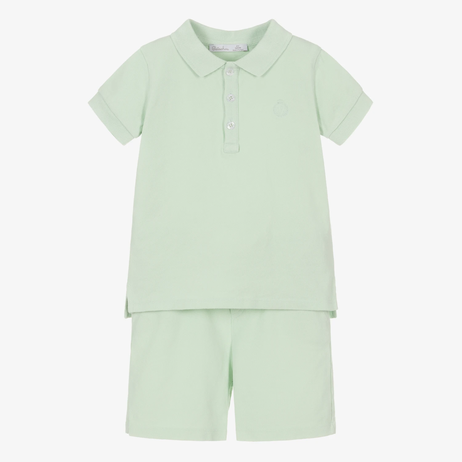 Patachou Boys Green Cotton Piqué Polo Shorts Set 1 Patachou Boys Green Cotton Piqué Polo Shorts Set