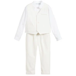 Patachou Boys Ivory 3 Piece Outfit