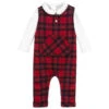 Patachou Red Tartan Dungarees & Top Set