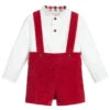 Paz Rodriguez Boys Red Corduroy Shorts Set