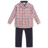 Paz Rodriguez Red Check Shirt & Trouser Set