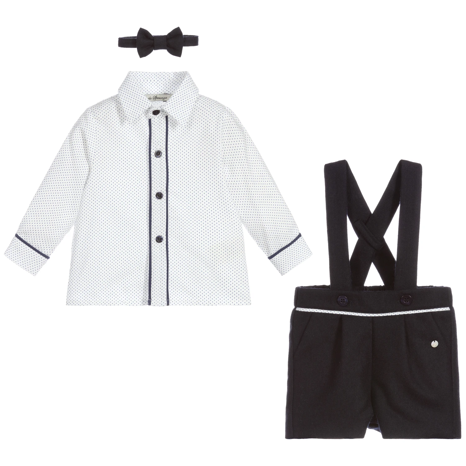 Piccola Speranza Boys Blue 3 Piece Shorts Set 3 Piccola Speranza Boys Blue 3 Piece Shorts Set - Image 3
