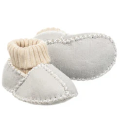 Playshoes Grey Wool-Lined Slippers