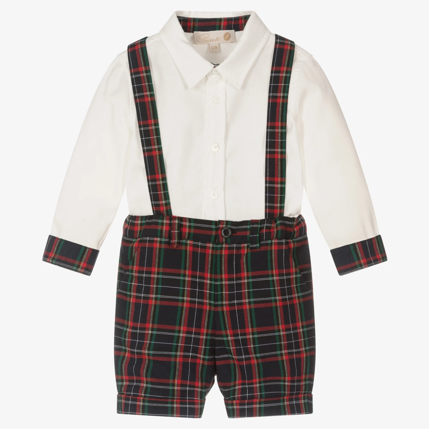 Pureté Du... Bébé Boys Blue Tartan Shorts Set 1 Pureté Du... Bébé Boys Blue Tartan Shorts Set