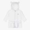 Pureté Du... Bébé White & Blue Towelling Bathrobe