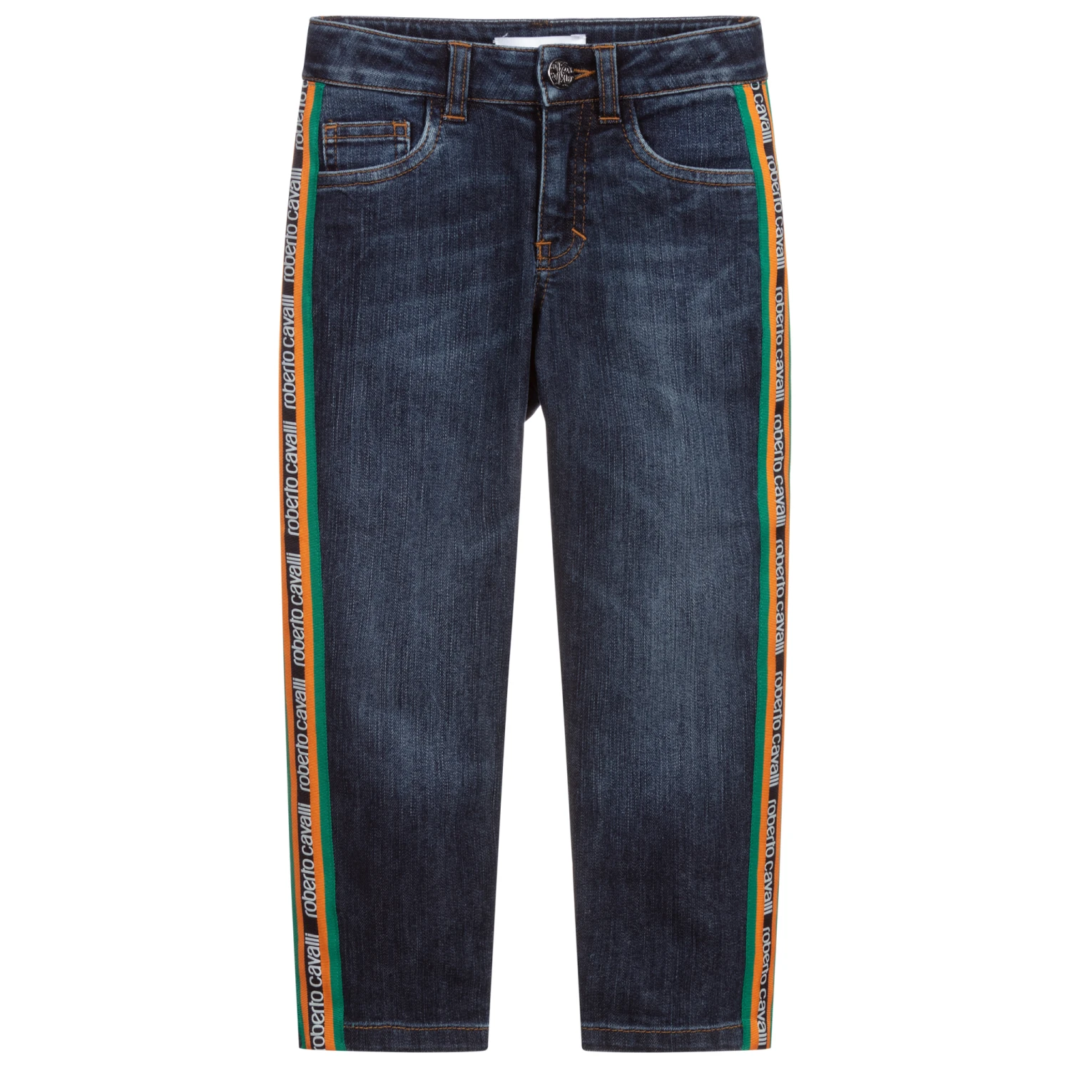 Roberto Cavalli Boys Denim Logo Jeans 1 Roberto Cavalli Boys Denim Logo Jeans