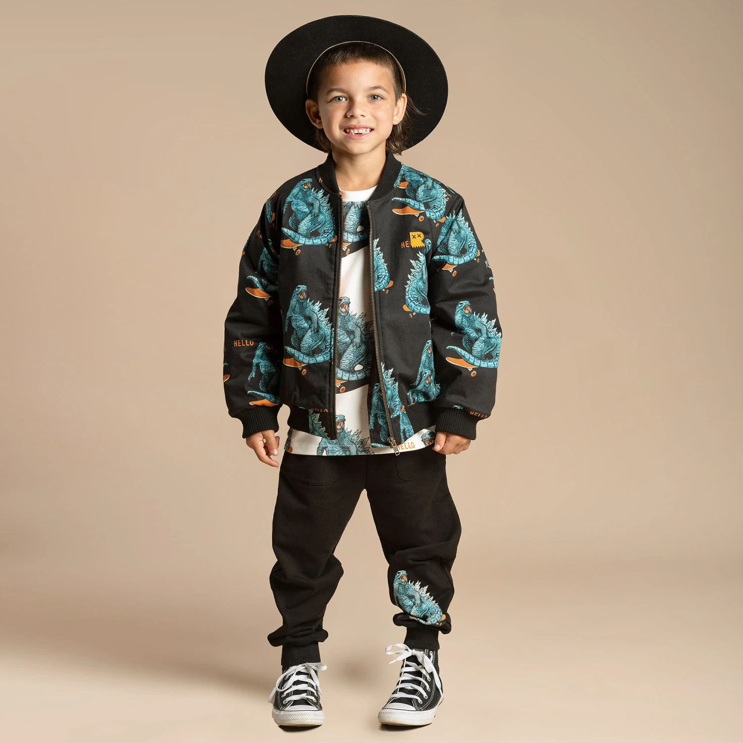 Rock Your Baby Boys Black Cotton Godzilla Joggers 2 Rock Your Baby Boys Black Cotton Godzilla Joggers - Image 2