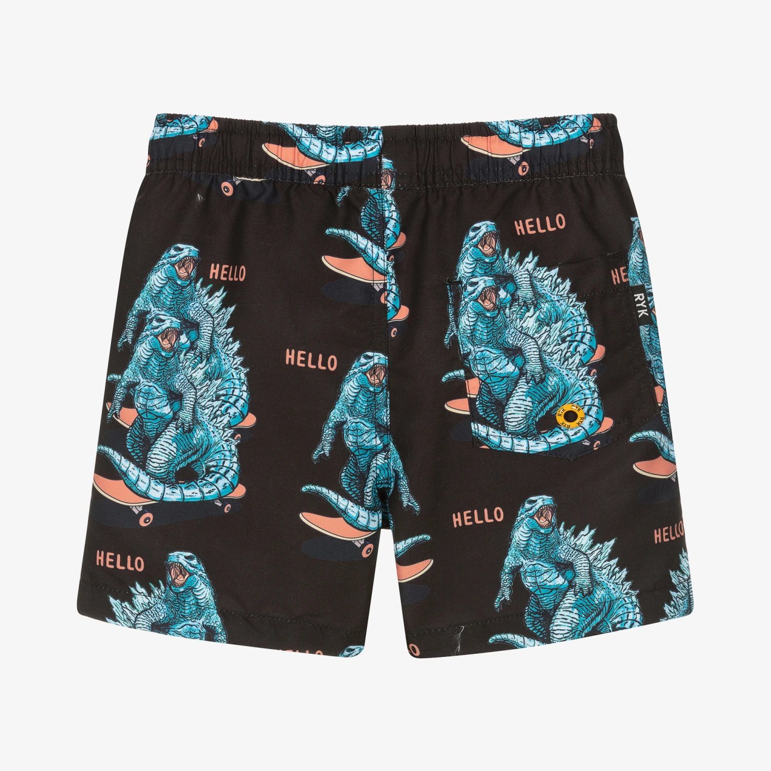 Rock Your Baby Boys Black Dino Swim Shorts 3 Rock Your Baby Boys Black Dino Swim Shorts - Image 3