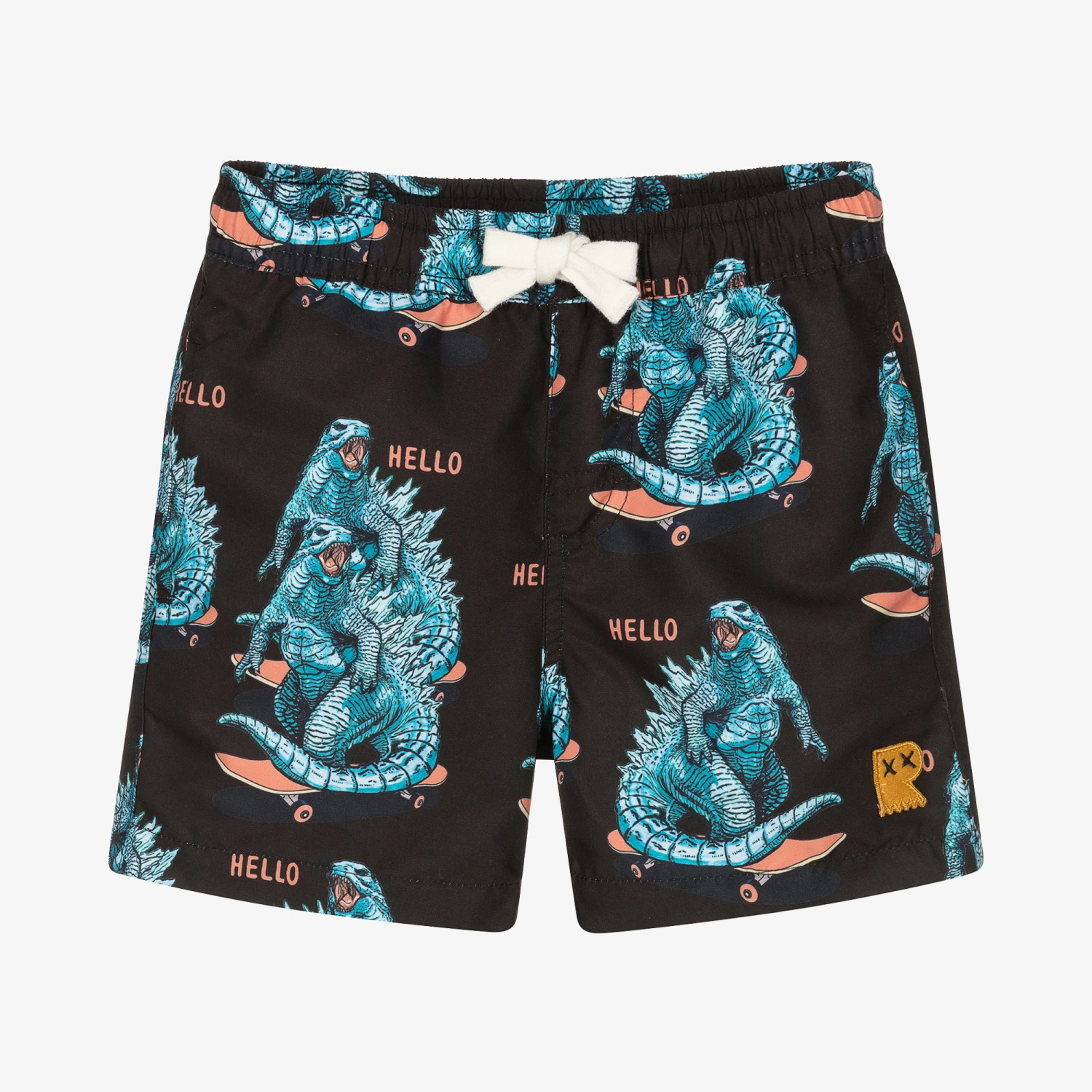 Rock Your Baby Boys Black Dino Swim Shorts 1 Rock Your Baby Boys Black Dino Swim Shorts