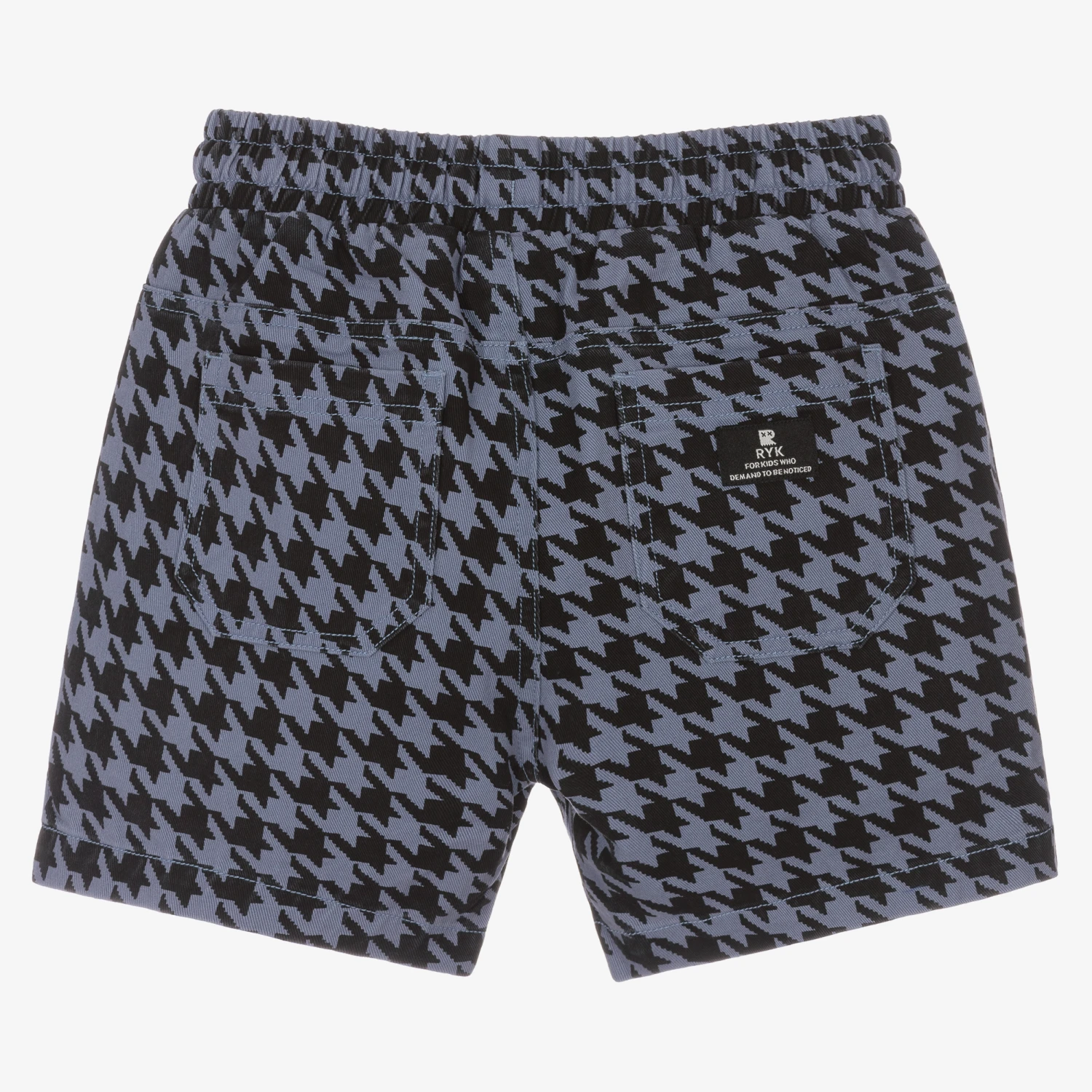 Rock Your Baby Boys Blue Houndstooth Cotton Shorts 3 Rock Your Baby Boys Blue Houndstooth Cotton Shorts - Image 3