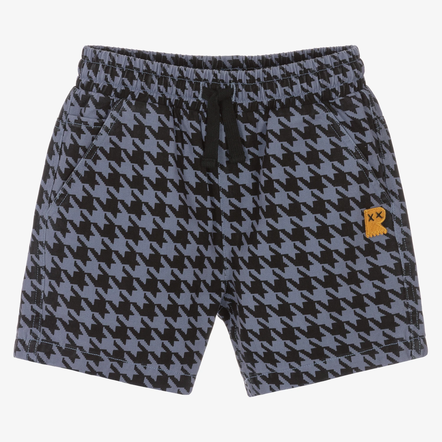 Rock Your Baby Boys Blue Houndstooth Cotton Shorts 1 Rock Your Baby Boys Blue Houndstooth Cotton Shorts