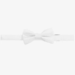 Romano White Satin Bow Tie (10cm)