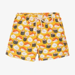Selini Action Boys Orange Sushi Print Swim Shorts