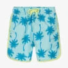 Soli Swim Boys Blue Palm Tree Swim Shorts (UPF50+)