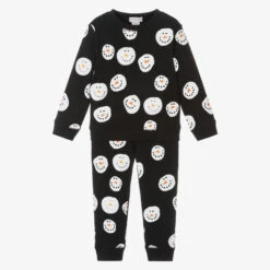 Stella McCartney Kids Black Cotton Snowman Tracksuit