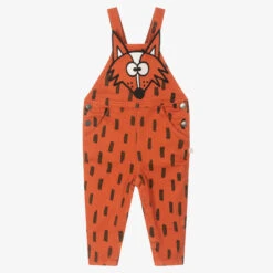 Stella McCartney Kids Boys Brown Denim Fox Dungarees