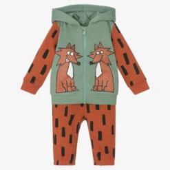 Stella McCartney Kids Boys Green & Brown Fox Tracksuit
