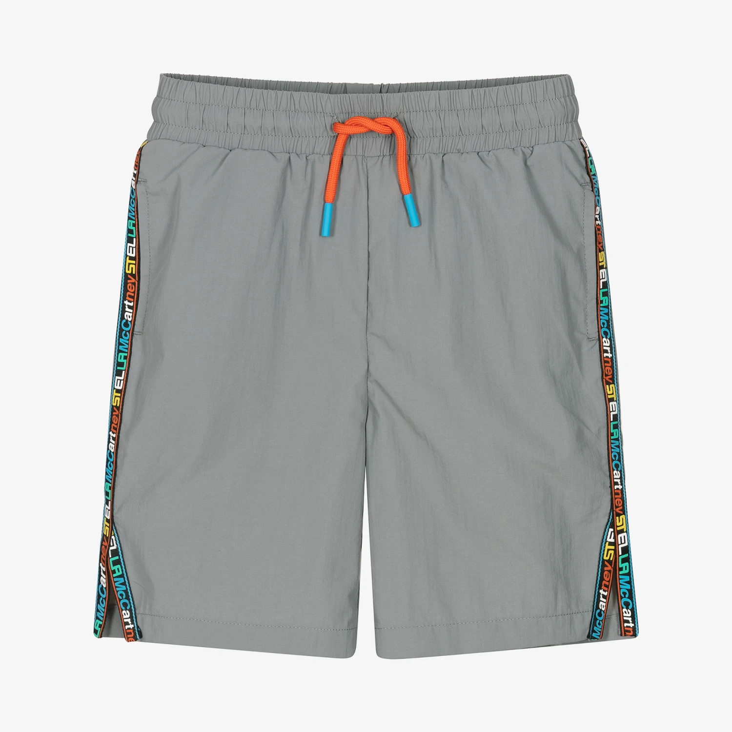 Stella McCartney Kids Boys Grey Logo Sports Shorts 1 Stella McCartney Kids Boys Grey Logo Sports Shorts